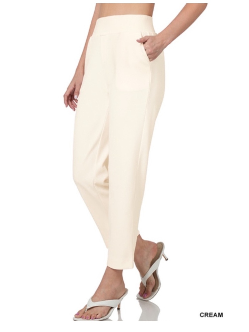 NWT ZENANA 7/8 LENGTH STRETCH PULL-ON DRESS PANTS
